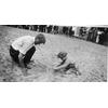 Frank and Kingsland Coffyn playing in the sand, Atlantic City, New Jersey.