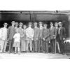 Group photograph with Glenn Curtiss (center, right), Charles Hamilton (4th from right), Augustus Post (far right), and others in Atlantic CIty, New Jersey.
