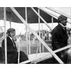 Walter Brookins (left) and Count Jacques de Lesseps with an early Wright Model B.