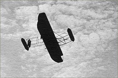 Wright transitional aircraft in flight.