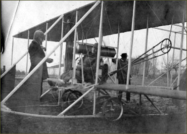 Frank Coffyn preparing to fly the Model B.