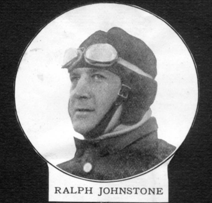 Portrait of Ralph Johnstone in flying gear.