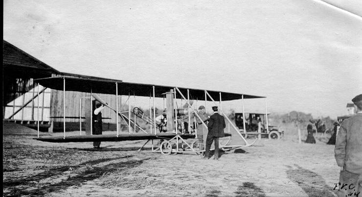 Frank Coffyn before flight in a Wright Model B.