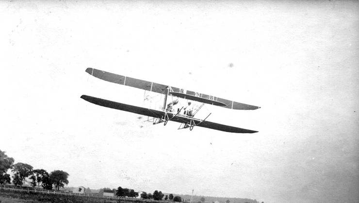 Wright transitional aircraft in flight.