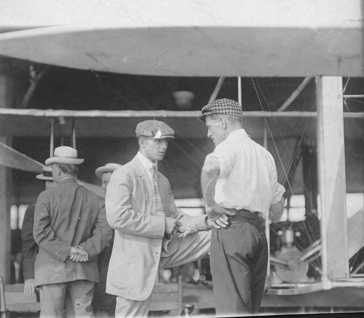 Walter Brookins and Frank Coffyn in discussion, Atlantic City, New Jersey.