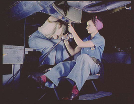 Women at work on Douglas bomber