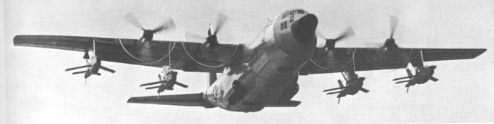 Four Firebee 2 drones with DC-130