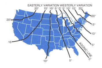A typical isogonic chart