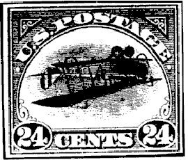 Upside down airmail stamp