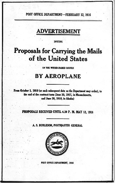 Proposal for carrying the mail by air