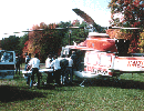 Air ambulance evacuation using a Bell helicopter
