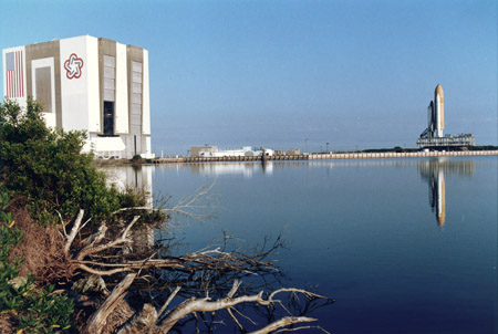 STS-83 on launch pad