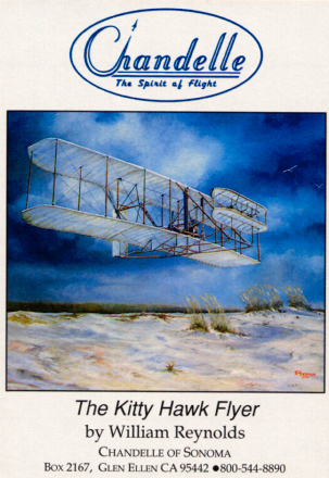 Kitty Hawk Flyer on Chandelle wine bottle label
