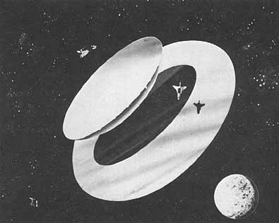 Artist's concept of an intermediate size (300-meter) space SETI system antenna