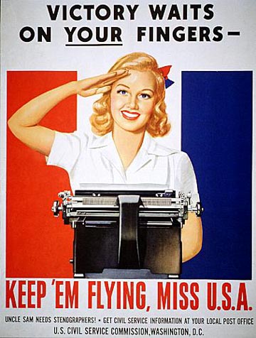 Recruitment poster for office workers in WWII