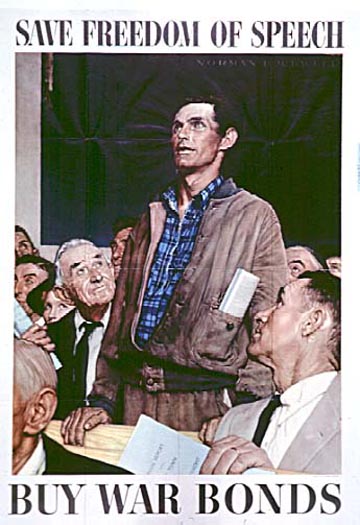 Norman Rockwell War Bonds poster � �Save Freedom of Speech�