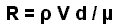 The equation form of the Reynolds number.