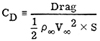 Coefficient of drag equation